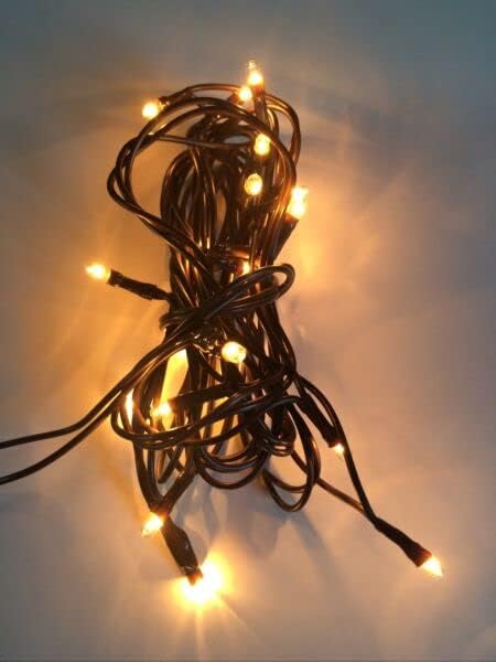 for 20ct Count Teeny Tiny Rice Light Set String Brown Wire Cord Primitive Craft Farm Seasonal Ornaments Home Décor Brown
