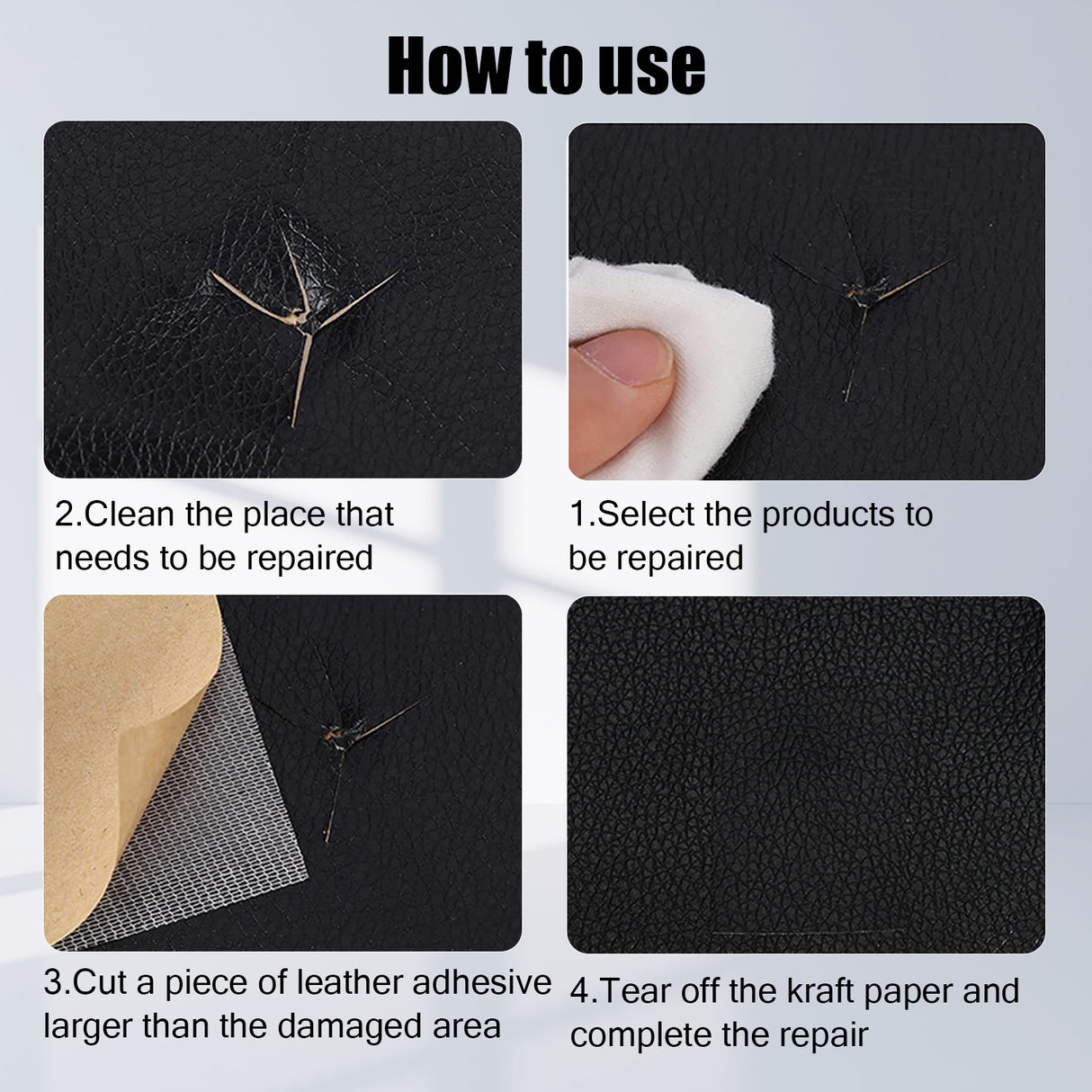 Self-Adhesive Repair Patch Faux Leather 50x138 cm Black