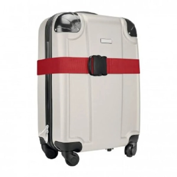 Red Luggage Straps 2-Pack with Metal Luggage Tags Adjustable Suitcase Strap Set