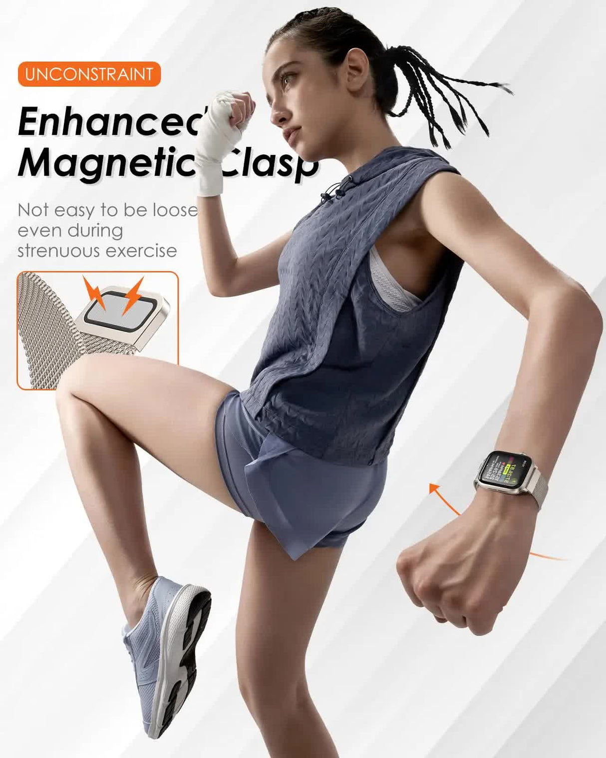 Compatible with Apple Watch Band Milanese Loop Series 9 8 7 6 SE 5 3 Ultra 2 Sizes 38mm 40mm 41mm 42mm 44mm 45mm 49mm Black