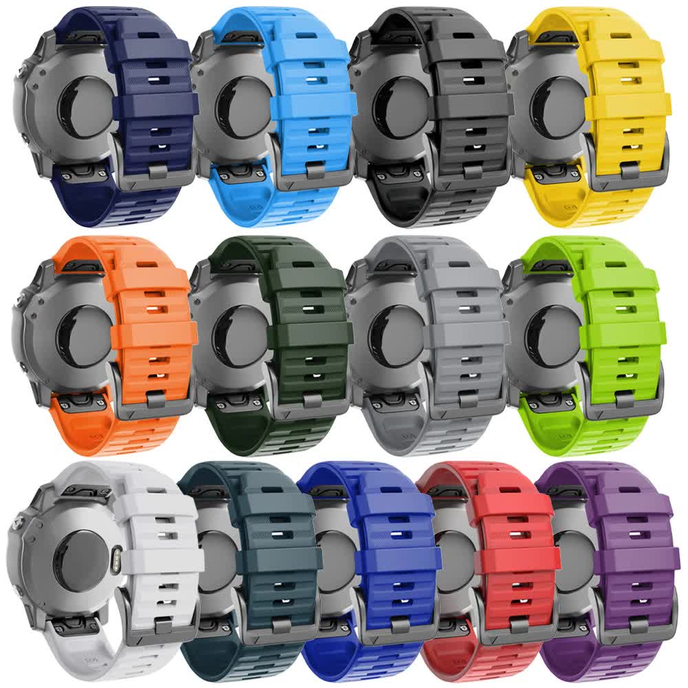 Silicone Strap for Garmin Fenix 7X 7 Pro Solar 6X 6 Sapphire 5 5X Plus 3 3HR Epix Compatible with Garmin QuickFit 22mm 26mm Army Green Watch Band