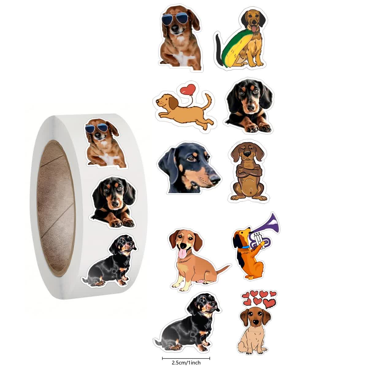 500pcs Cartoon Animal Roll Stickers Bee Horse Dog Chicken Frog Unicorn Notebook Stickers Waterproof Self-adhesive Paper with Hefe Frog