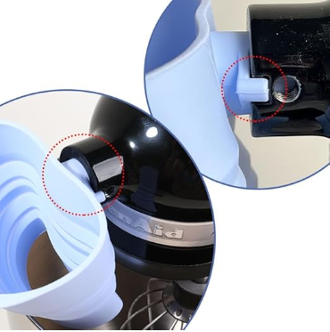 Omoiyari Silicone Flour Funnel for Kitchen Aid Stand Mixer, Food Grade BPA-Free Silicone Funnel with Easy-Pour Attachment Fits KSM150 5-Quart Tilt-Head Mixers, Mess-Free Baking Accessory (RED,Set of 3))