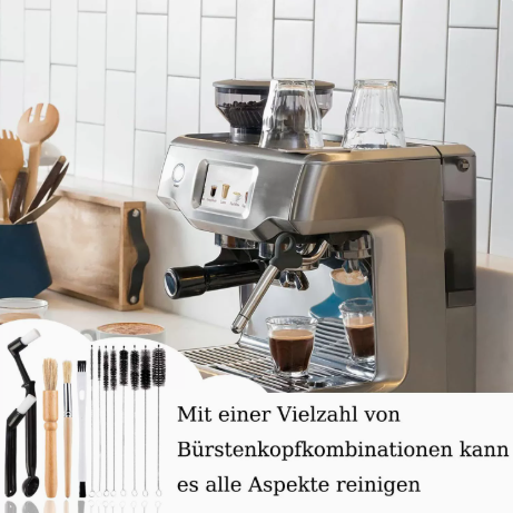 Professional Coffee Machine Cleaning Brush Set | 6-Piece Multi-functional Tool Kit | Includes Dosing Needle / Bent Cleaning Brush / Flat Cleaning Brush / Wooden Handle Cleaning Brush / Metal Handle Cleaning Brush / Bent Brush with Spoon | Suitable for dee