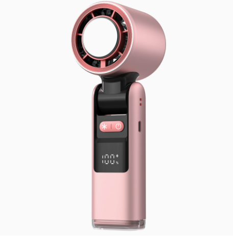 Portable Fan Handheld Mini Turbo Fan Battery , High Speed Powerful Ice Cooling 5 Speed Adjustable Rechargeable Personal Fans for Beach Camping Travel Working (Cherry Blossom Pink)