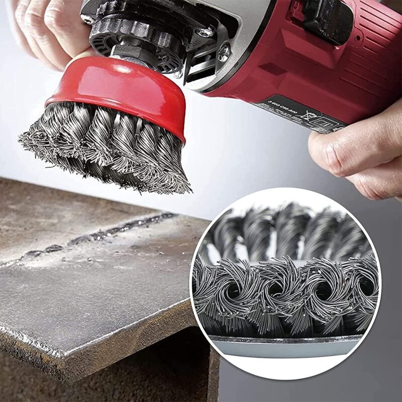 4 pcs Set Conical Brushes, Grinders, Wire Brush, Twisted Cup Brush, Sanding Brushes For Angle Grinder, Corrosion