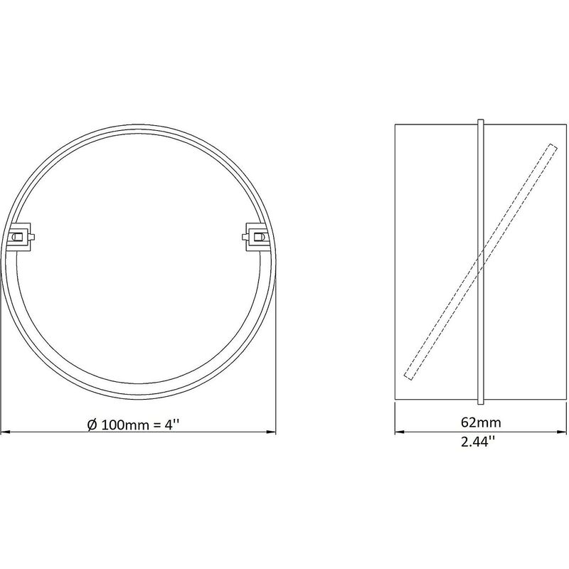 Ø 100Mm Connection With Non-Return Valve ROund Ventilation Pipe Ø 100Mm