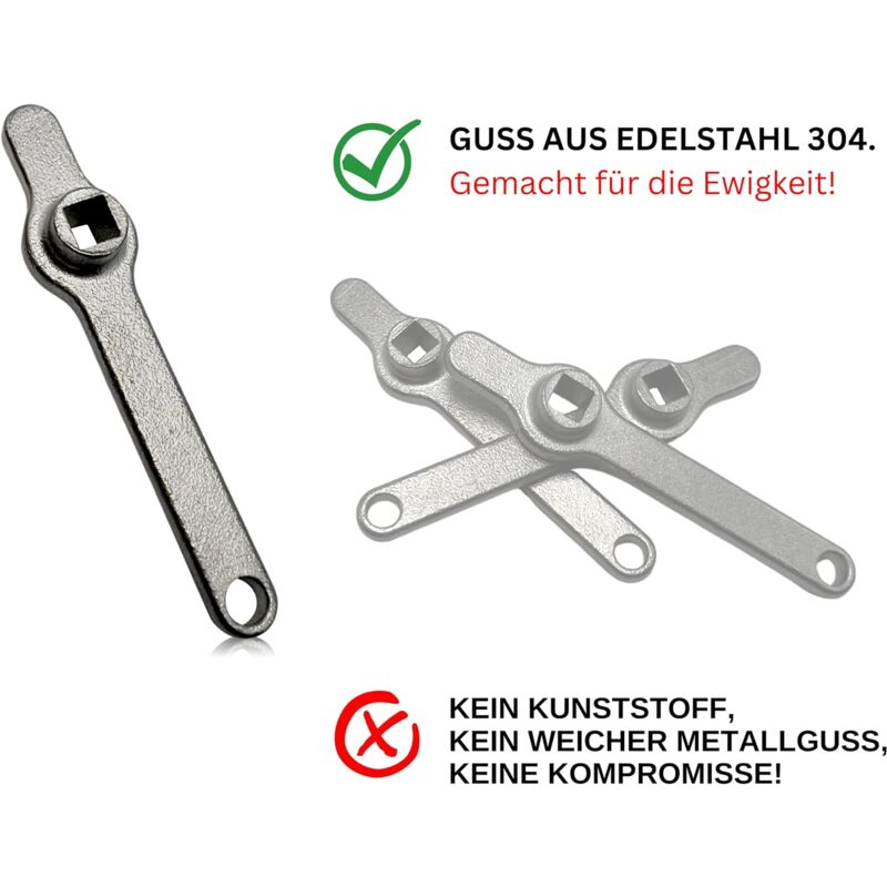 Bleeder Wrench Heater Key Square Key Radiator Bleeder Handle Radiator Vent Absolute New Premium Stainless Steel