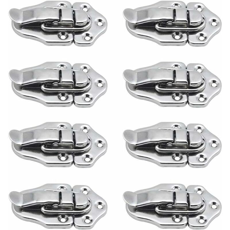 8 Toggle Clasp Latches Toggle Lock Lever Clasp For Jewelry Box Gift Boxes Toolbox Suitcase And Chest - Silver