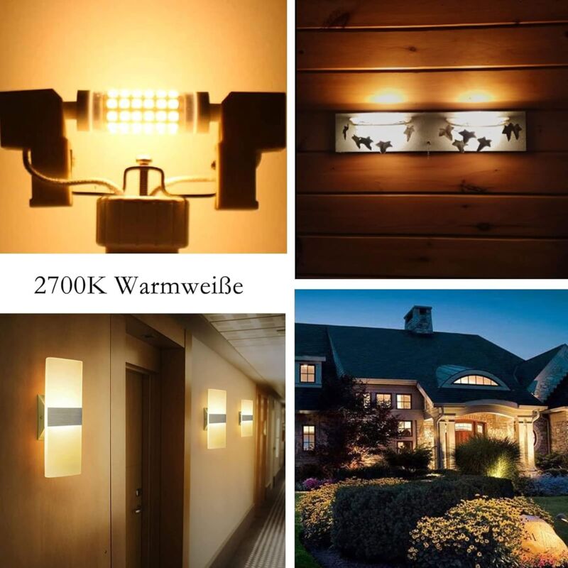 R7S LED 78Mm Dimmable Warm White 2700K 5W J78 LED Lamp 450Lm Replaces 50W Halogen Lamp Illuminant 230V 83 Ra, Pack Of 2