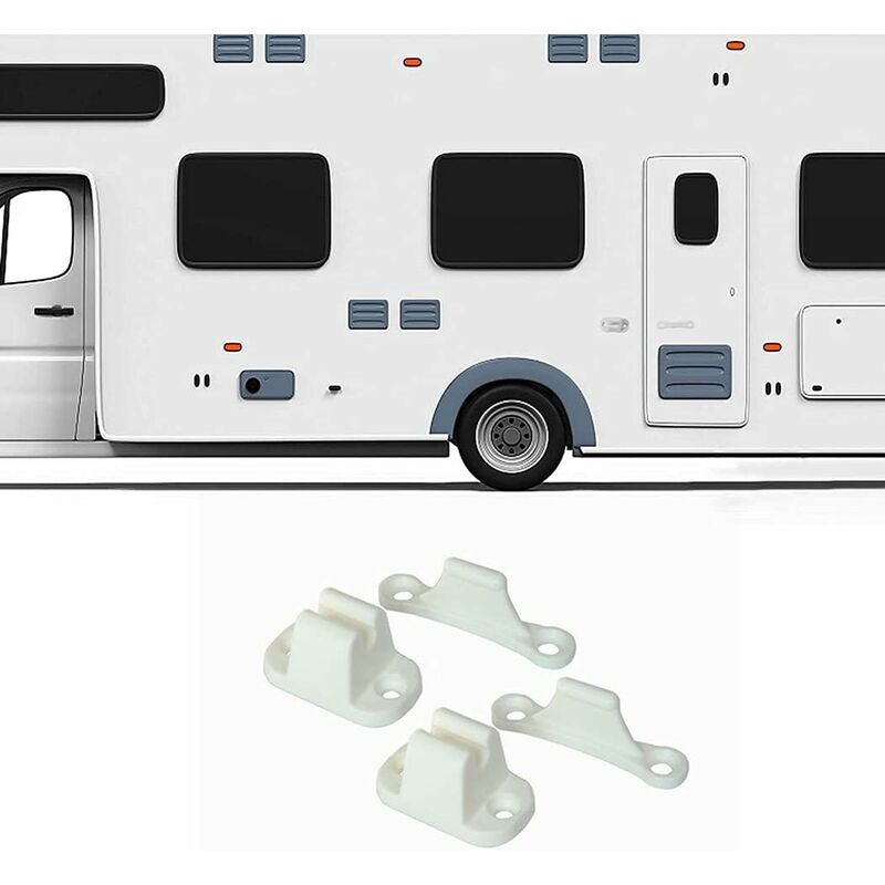 2X T-Shaped Door Retainer Kit Stop Retaining Plastic Hook Holder Compatible Door Latch Bracket For Rv Trailer Camper