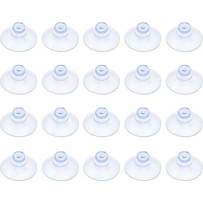 20 pcs Small Clear Plastic Suction Cups No Hook 20Mm