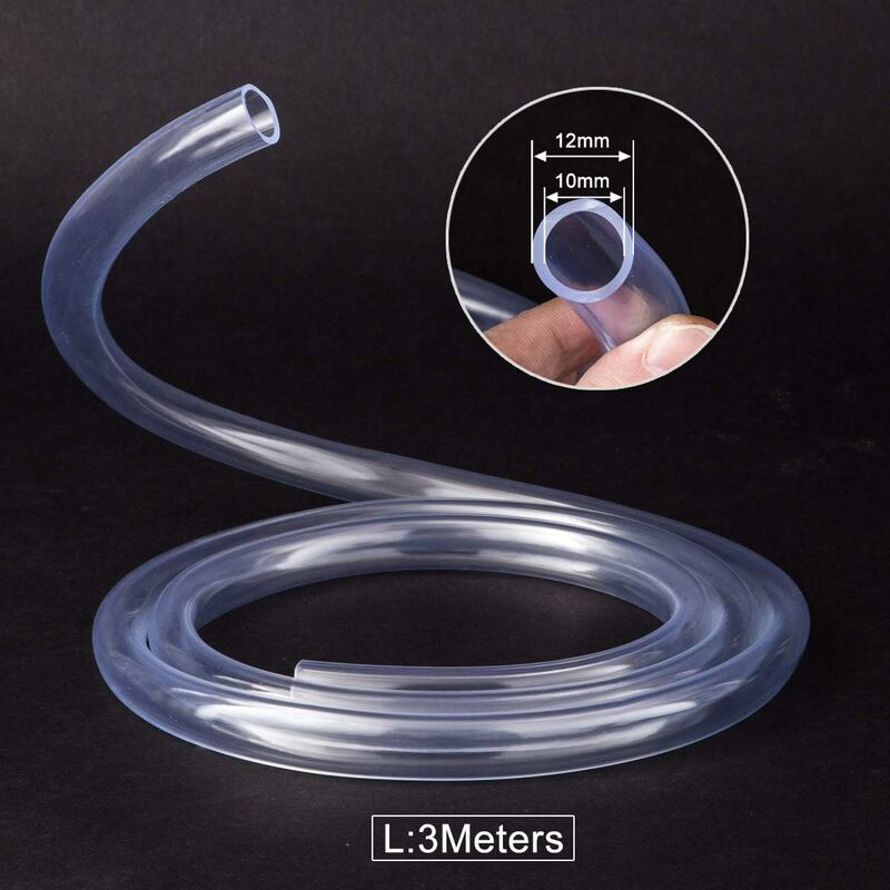 Transparent Pressure Hose 3 Meters, 10 × 12Mm Flexible Pvc Tubing Tube
