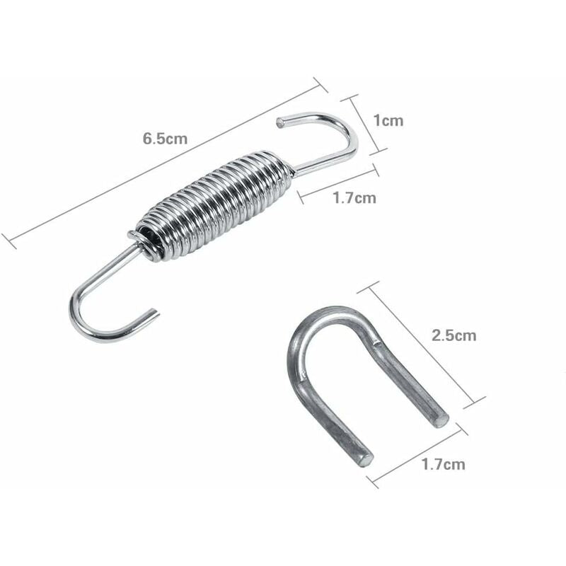 2 pcs Exhaust Pipe Spring,65Mm Length Exhaust Pipe Muffler Swivel Spring Stainless Steel ROtating Mounting Springs With