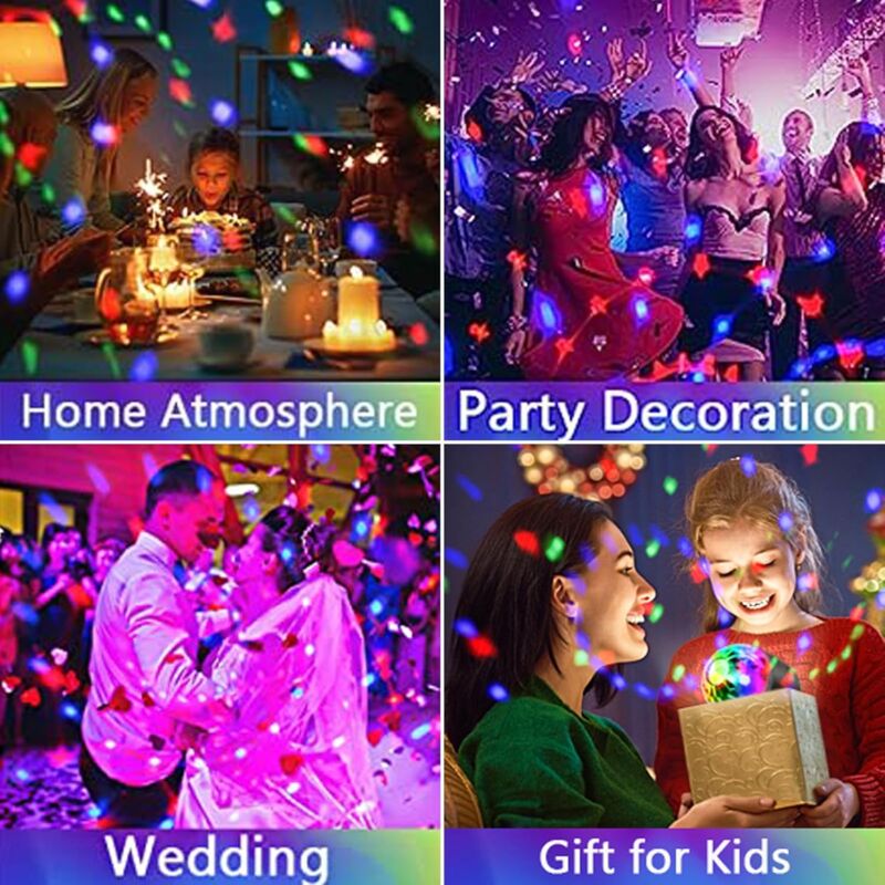 LED Party Lamp,Automatic ROtating 3W Multi-Color LED Light Bulb, Disco Light Effect, Suitable For All Lamps With E27
