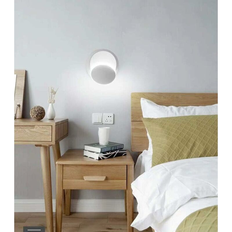 Indoor Wall Lights White LED Wall Lamp 5W Modern Wall Light Warm White Creative 2 In 1 Iron Wall Sconce LED Lamp (White)