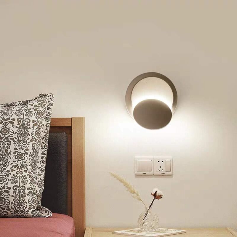 Indoor Wall Lights White LED Wall Lamp 5W Modern Wall Light Warm White Creative 2 In 1 Iron Wall Sconce LED Lamp (White)