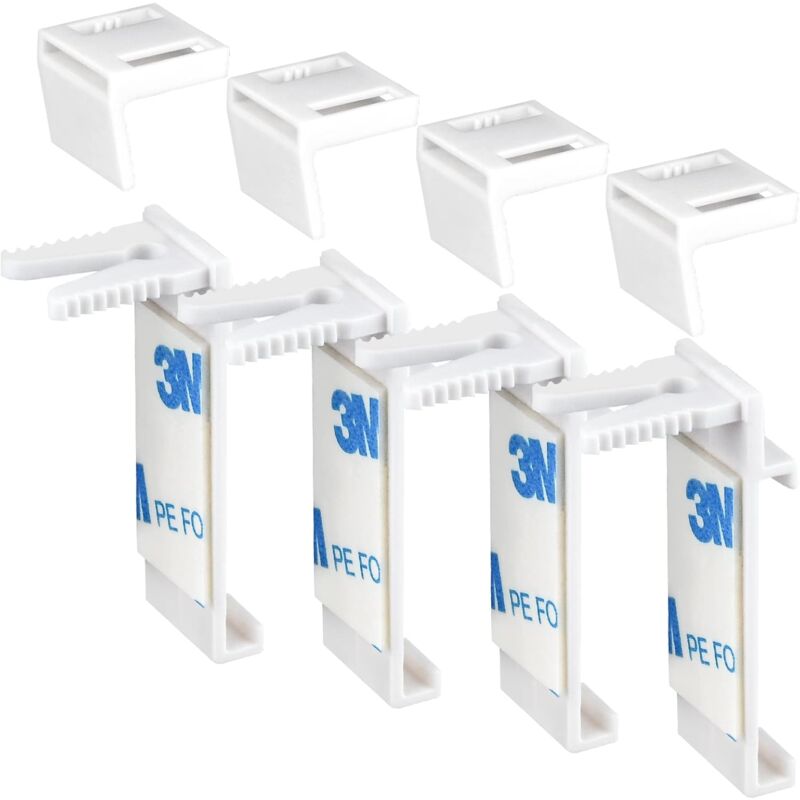4 pcs Double ROller Blind Clamp Brackets No Drilling Replacement Accessories For Pvc, Wooden Window, Door Leaf