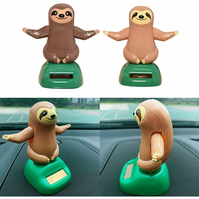 Cute Cartoon Sloth Swing Solar Car DAshboard Interior Decor Ornament Gift Novelty Desk Car Toy Ornament - Durable And