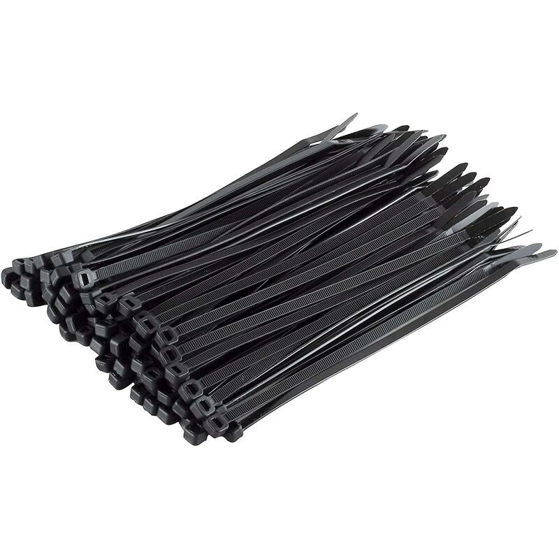 Pack Of 100 Cable Ties, Black, 200 X 4.8 Mm