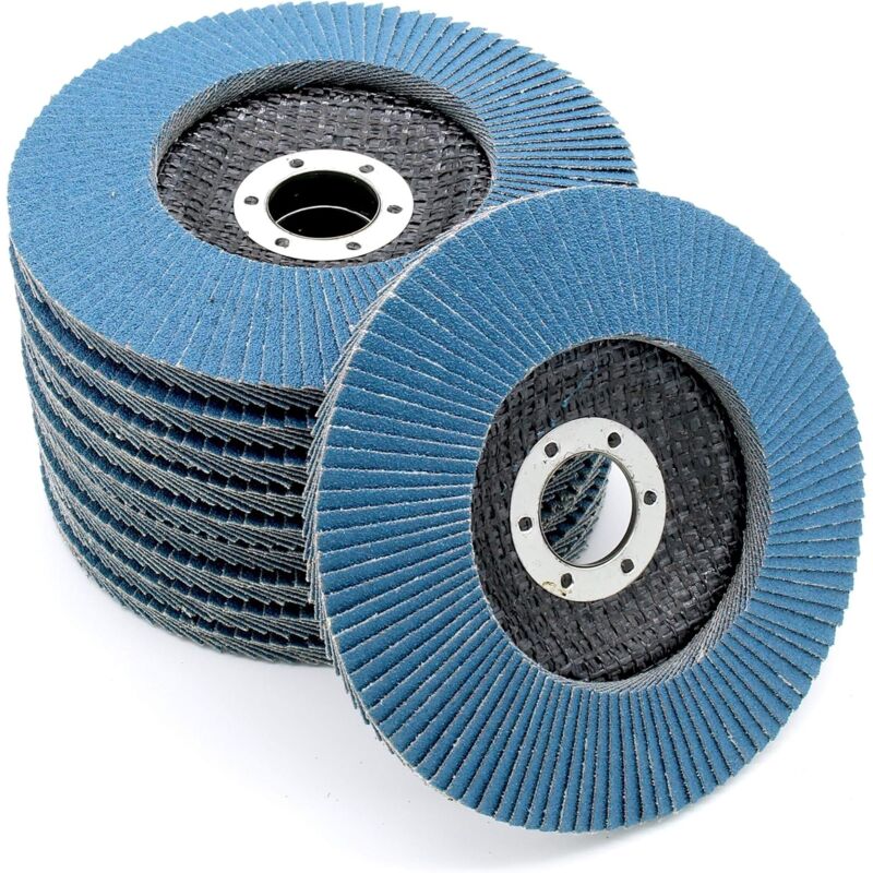 Compartment Discs │ Blue │ 10 Pieces │ Ø 125 Mm │ Grain 73 │ Stainless Steel │ Abrasive Discs │ Flap Discs