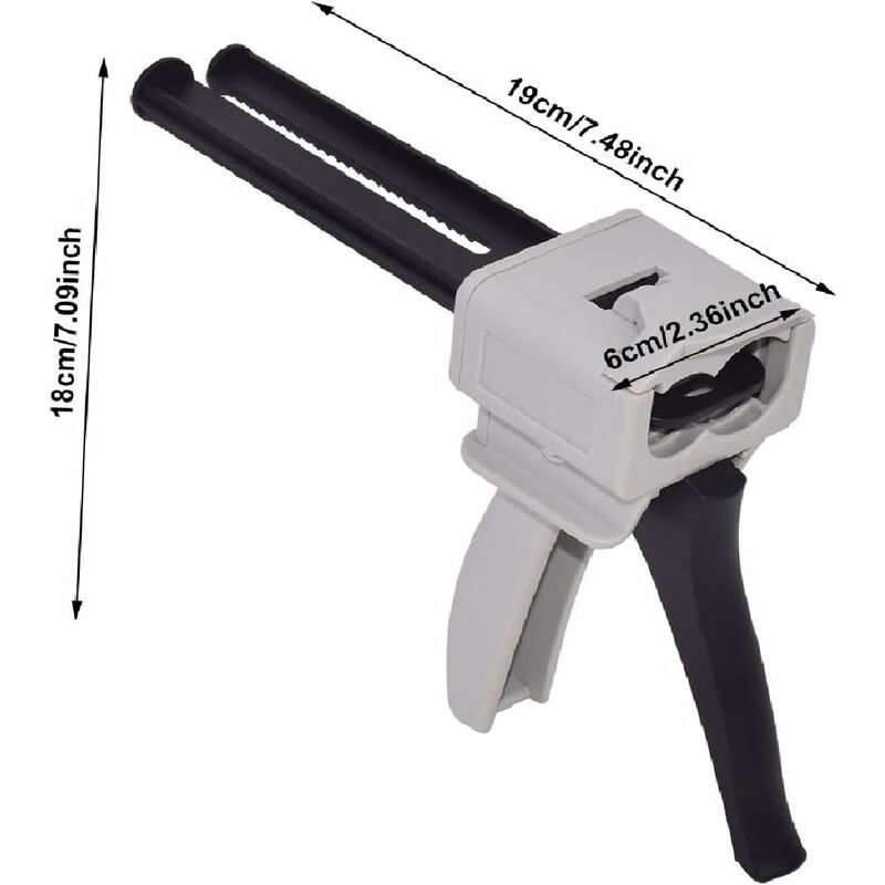 50Ml Epoxy Dispenser Gun, Ab Epoxy Glue Gun Handle Applicator For Mixing Glue, 1:1 And 2:1 Ratios (Gun)