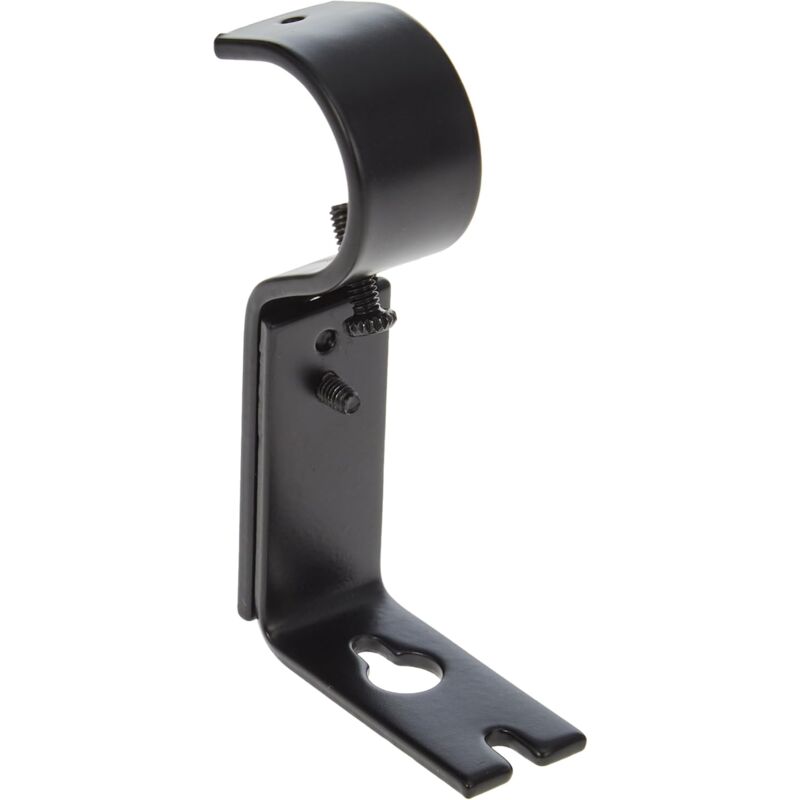 Adjustable Curtain ROd Wall Bracket, 2 Pack, Black