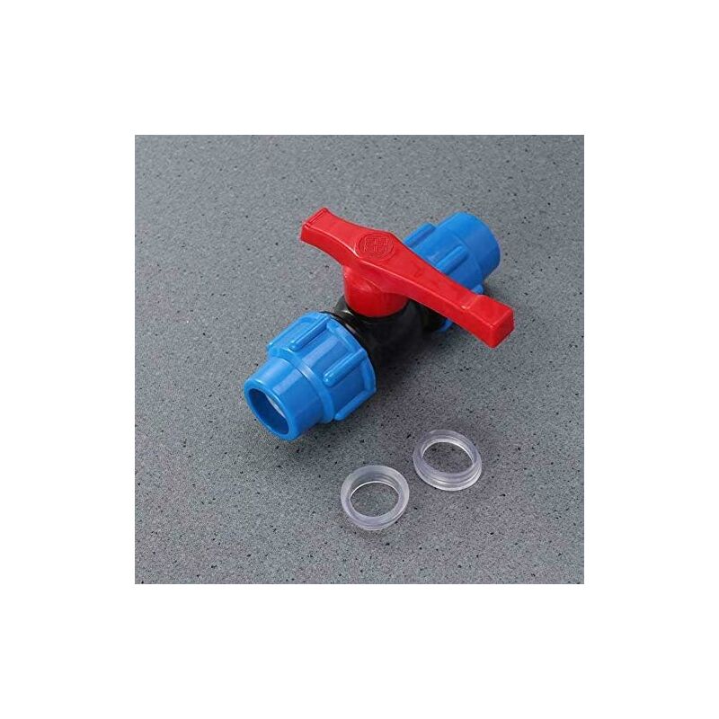 Mdpe Plastic Ball Valve - Compression Pipe Fitting With Inline Ball Valve - For Use With Water Pipe - 32Mm