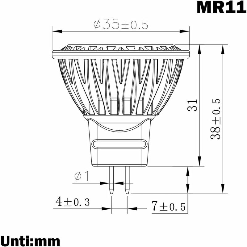 LED Bulb Mr11 Gu4 Spotlight 3W 12 Volt Super Bright Equal To 35W Halogen Bulb 280Lm 30° Beam Angle Cool White 6000K