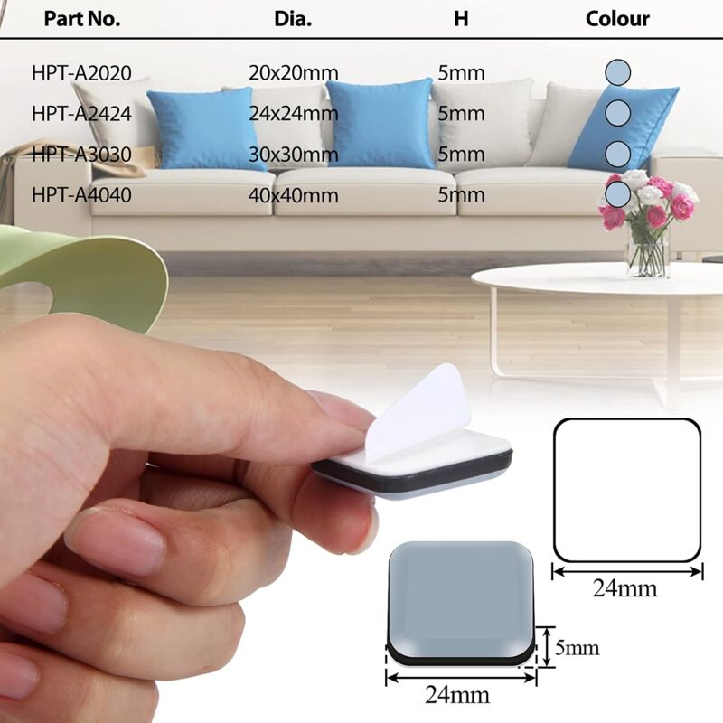Furniture Sliders, 16 Pieces Ptfe Teflon Square Self-Adhesive Furniture Sliders Suitable For Smooth Floors And Carpets
