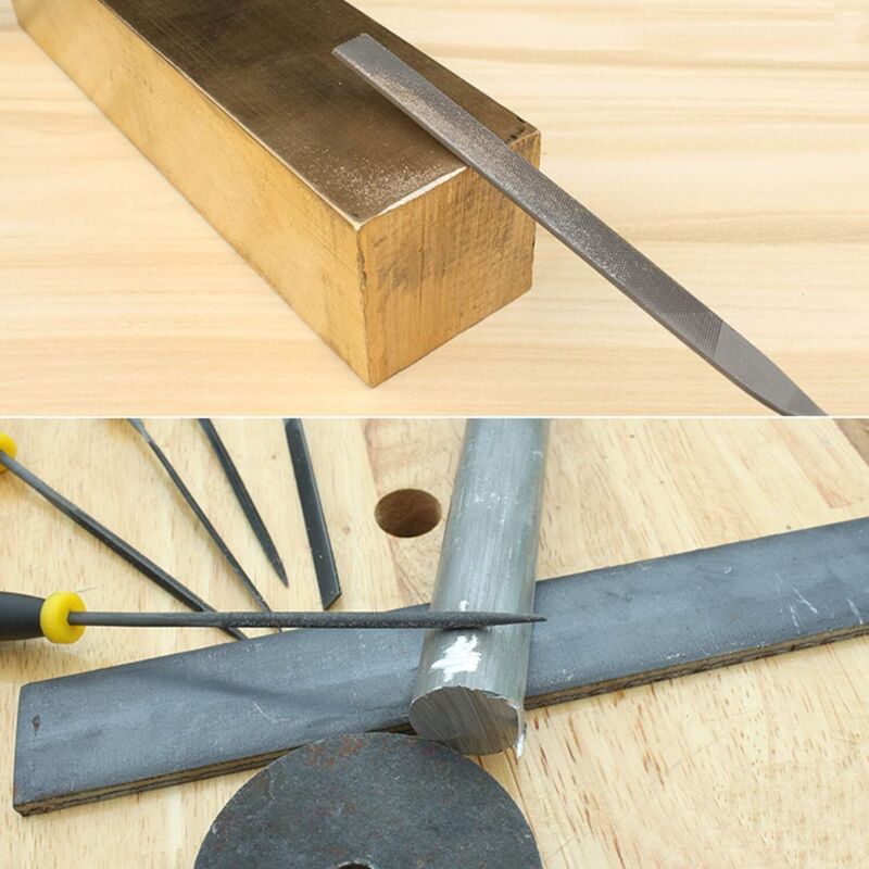 6 pcs File Set, 5.5 Inch Needle Files, 3Mm Diameter Carbon Steel File Kit With Handle, Suitable For Metal, Wood, Glass,