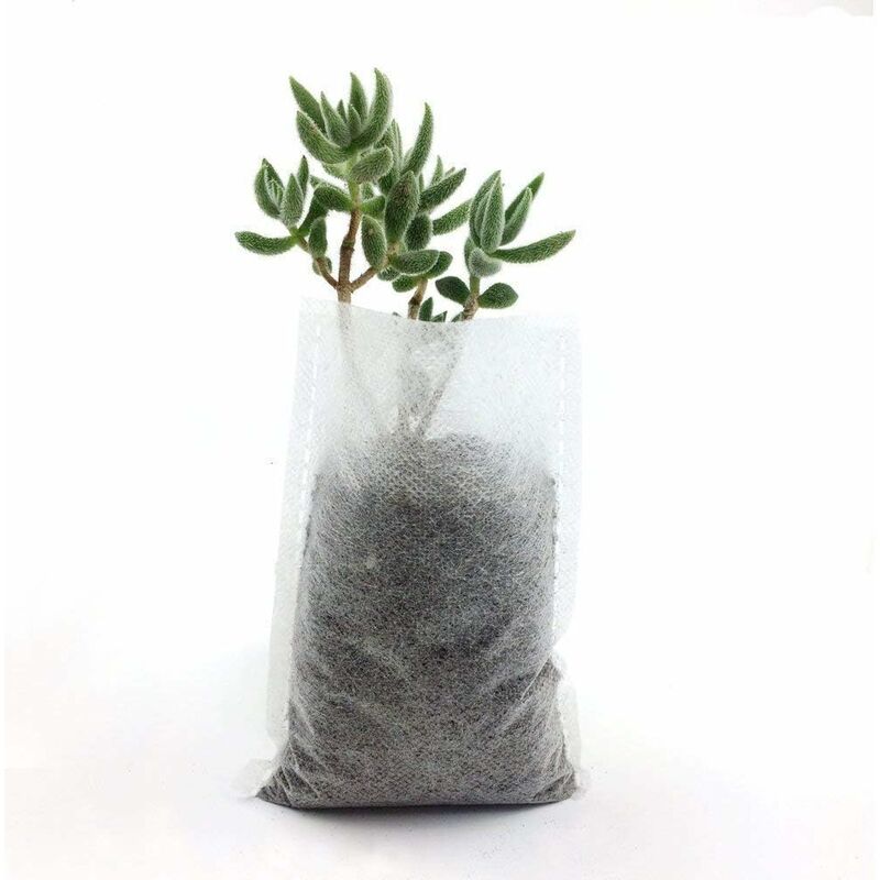 500 pcs Non-Woven Plant Bags, Biodegradable Non-Woven Fabric Plant Bags Seedling Grow Bags For Tomatoes, Flowers,