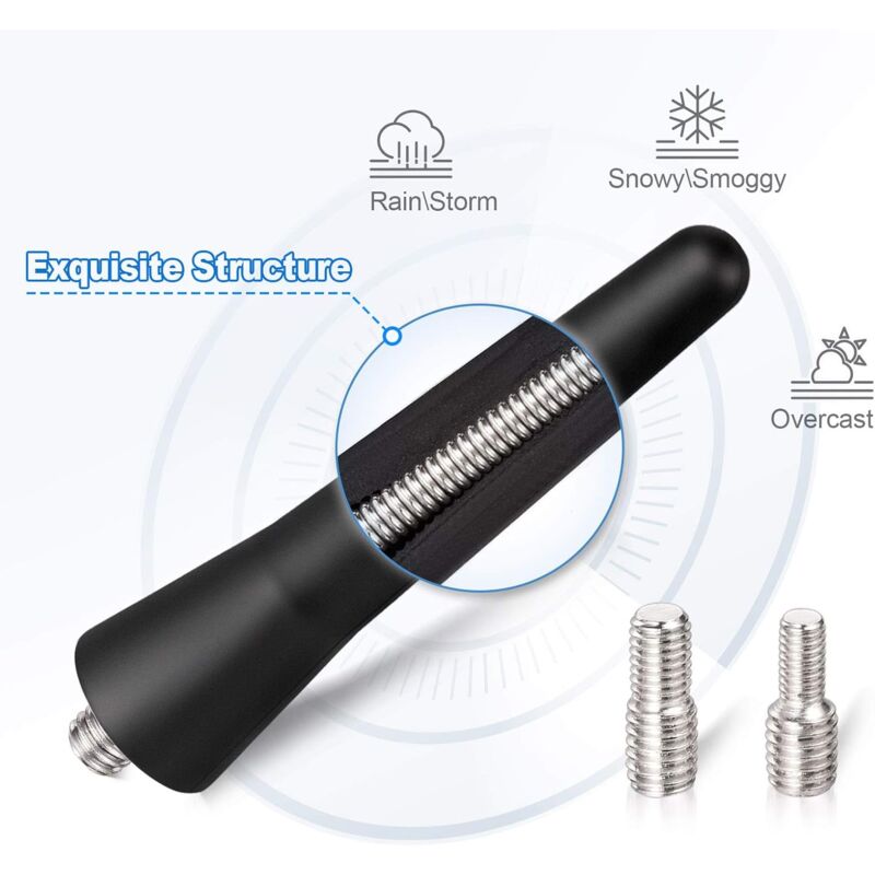 Autoparts Universal 65Mm Short Car Antenna Modified Carbon Fiber Style Black