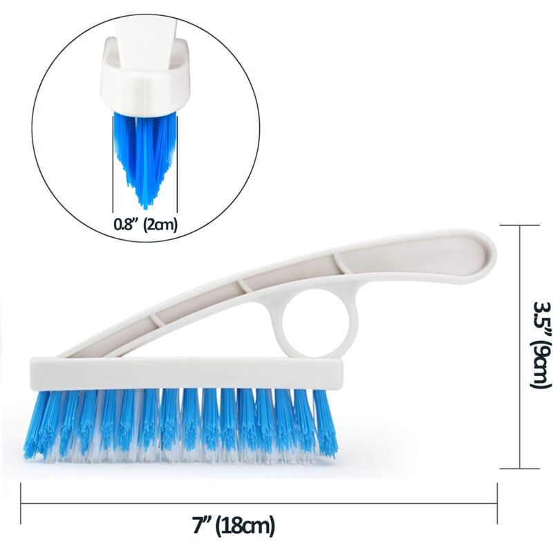 2 Pack Grout Scrub Brush - Stiff Nylon Bristle Scrub Brush For Bathtub, Shower - Floor Grout & Tile Cleaning Brush For
