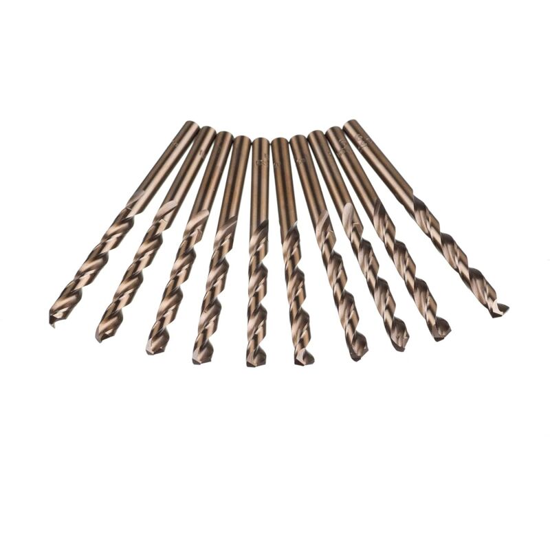 10 pcs M35 Hss Cobalt Gold Twist Drill Bits Metric High Speed Steel 6Mm X 93Mm For Drilling Stainless Steel And Metal