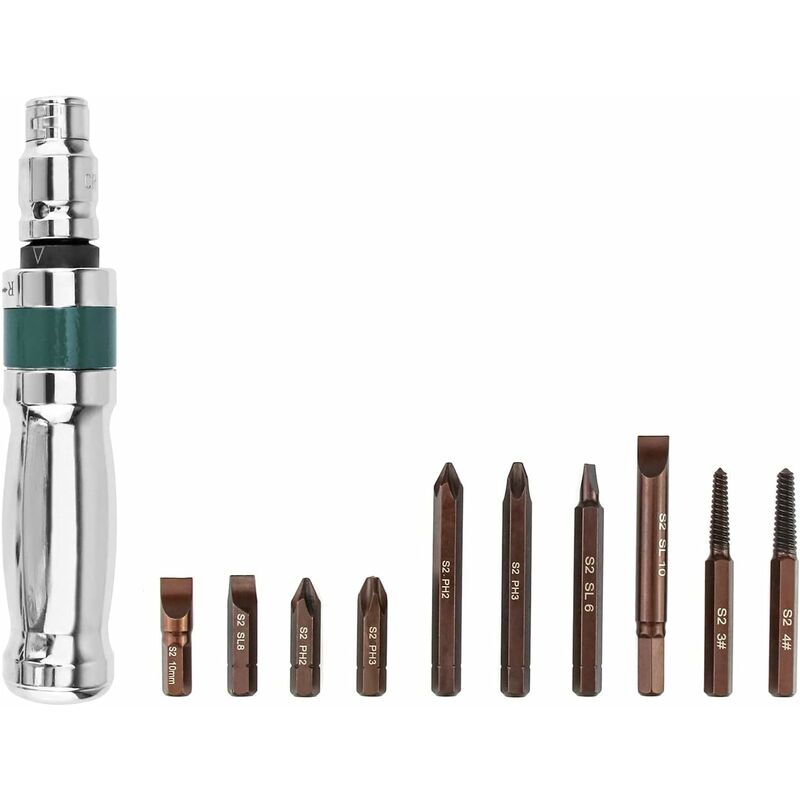 Impact Screwdriver Set, Impact Driver + Adapter + Bits, 12 Pieces, 1/2"