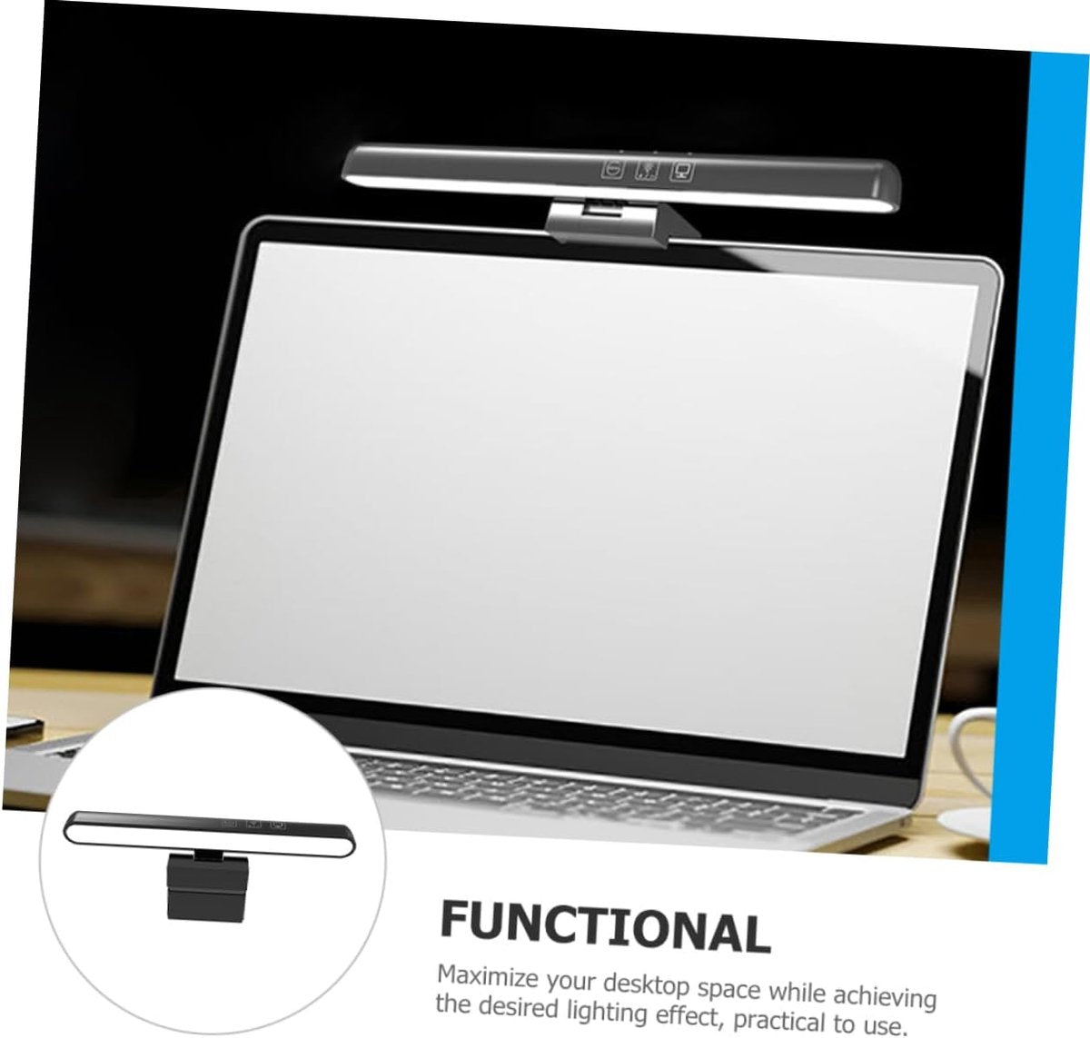 Clip-on desk lamp - LED desk lamp - Clip-on desk lamp - Dimmable - Home office - Reading lamp - Clip-on lamp - Black