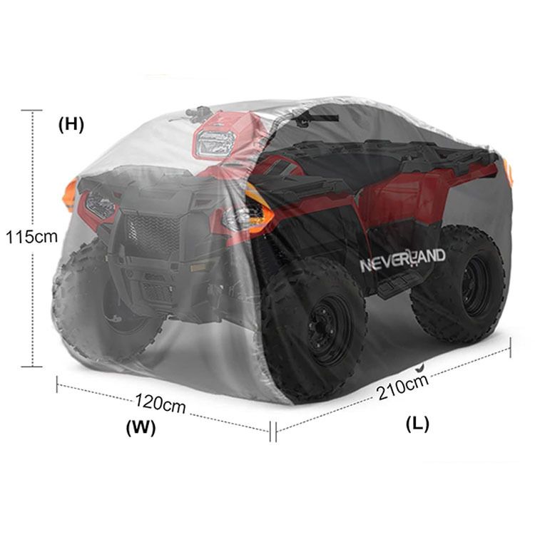 210D ATV Cover - Waterproof and Sunscreen Beach Car Cover, Four-Wheel Off-Road Vehicle Cover(XL(210*120*115CM))