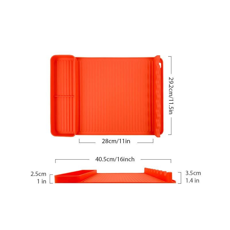 2 Pack Silicone Grill Tool Mat ,16 x 11.5 Inch Heat Resistant Non‑Slip BBQ Utensil Mat, Outdoor Cooking Camping Tailgating Accessories, Practical Father's Day Gifts for Men Dad, Orange