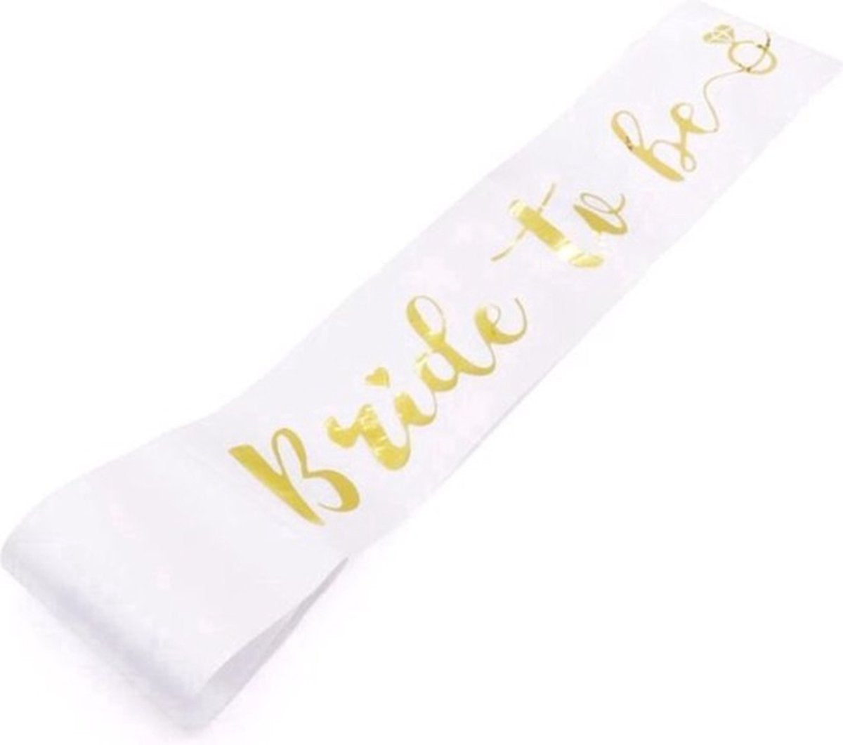Bride To Be Sash | Bachelorette Party Sash | 80 Cm | White with Gold