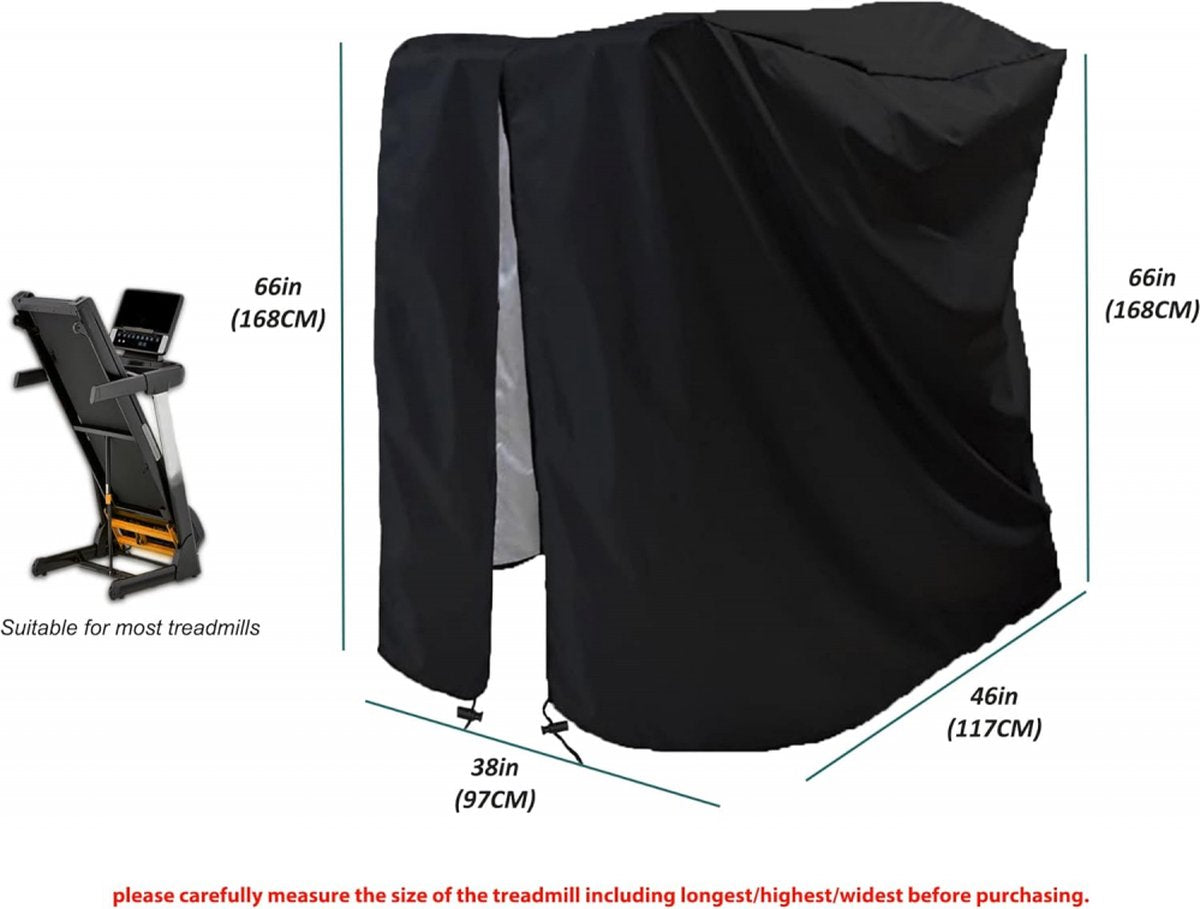 Waterproof Treadmill Cover - Treadmill Protective Cover - With Storage Bag - Weatherproof - 117 x 97 x 168 CM - Treadmill Cover - Treadmill Cover With Zipper - Foldable Treadmill Cover - Oxford Fabric - Not Easy to Tear
