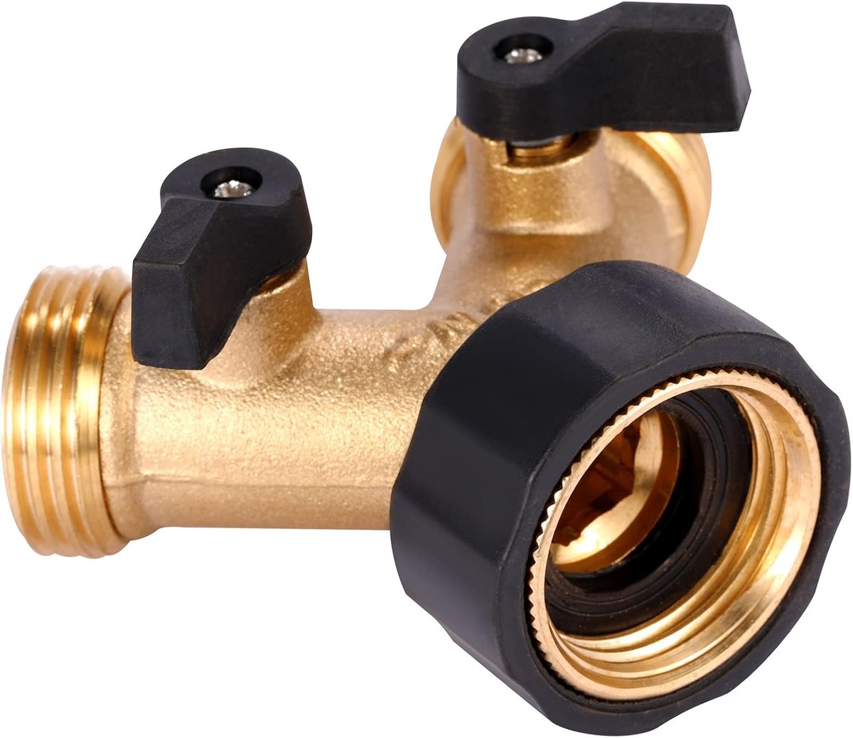 Y-Piece Tap - 3/4 - Tap Splitter - Water Distributor - Outdoor Tap - 2-Way Water Distributor – Brass - G 3/4" Water Distributor - With Accessories - European Taps - for Home and Garden Use