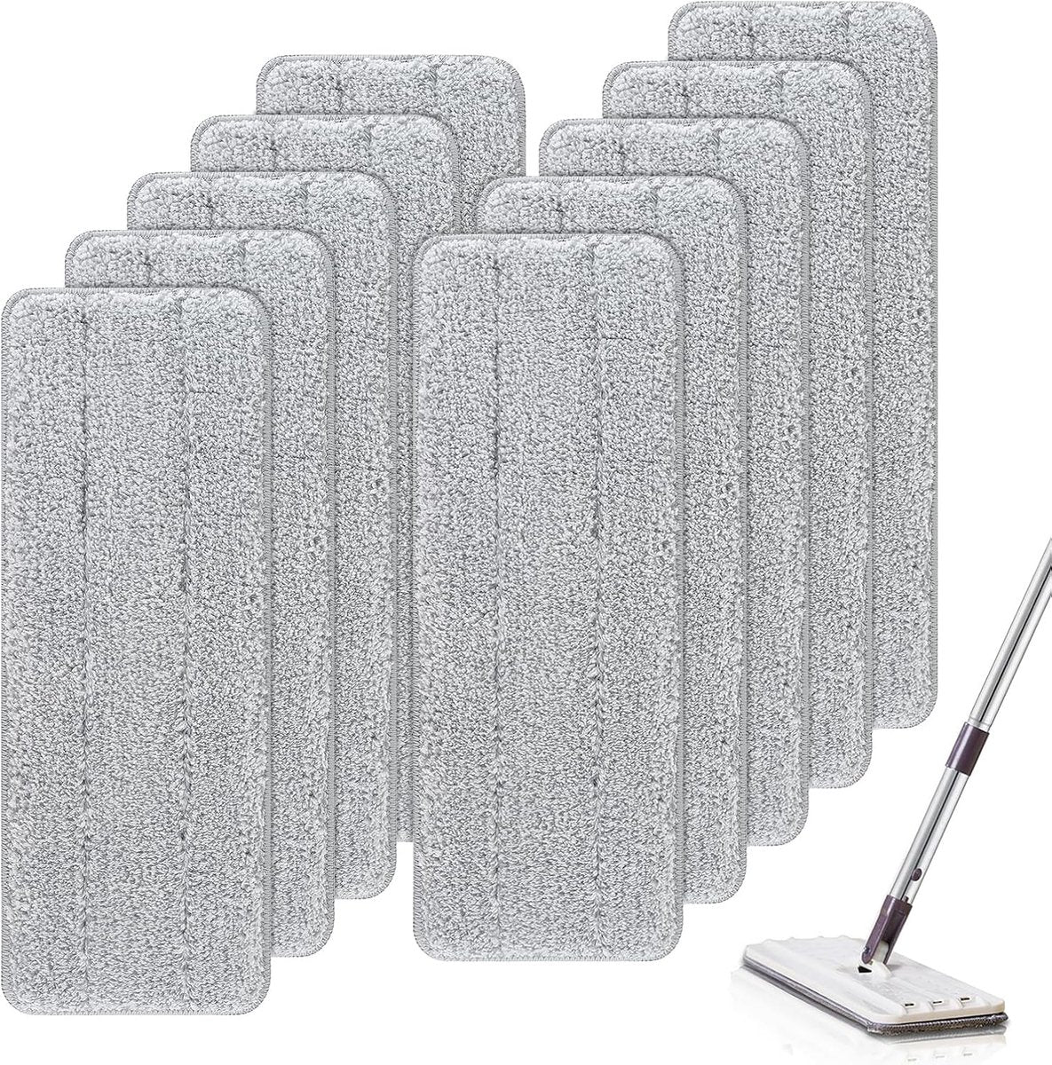 Mop Pad Refills - 10 Pieces - Mop Refill - Mops - Wet and Dry for Home Cleaning - Viscose Mop - Microfiber Mop Cloth - Scratch Anet - Washable Microfiber Mop Pads - Replacement Cloth - Flat Mop Pad - Floor Wiper