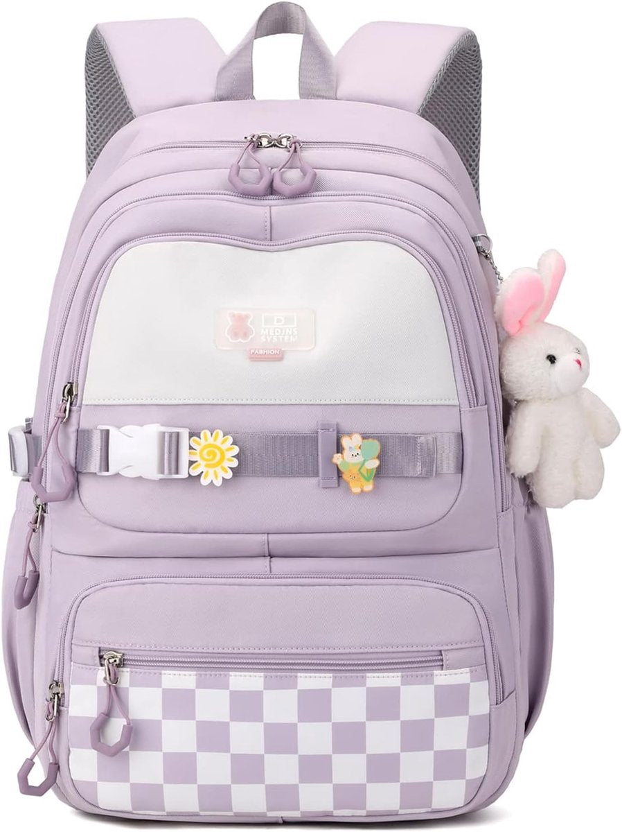 Backpack - Waterproof backpack for girls - laptop sleeve - Rucksack - laptop bag - Girl's Backpack - School backpack - lightweight school bag - School bag - Large capacity backpacks for Girls and Boys - Teenagers - Bookbag - School backpacks - Purple