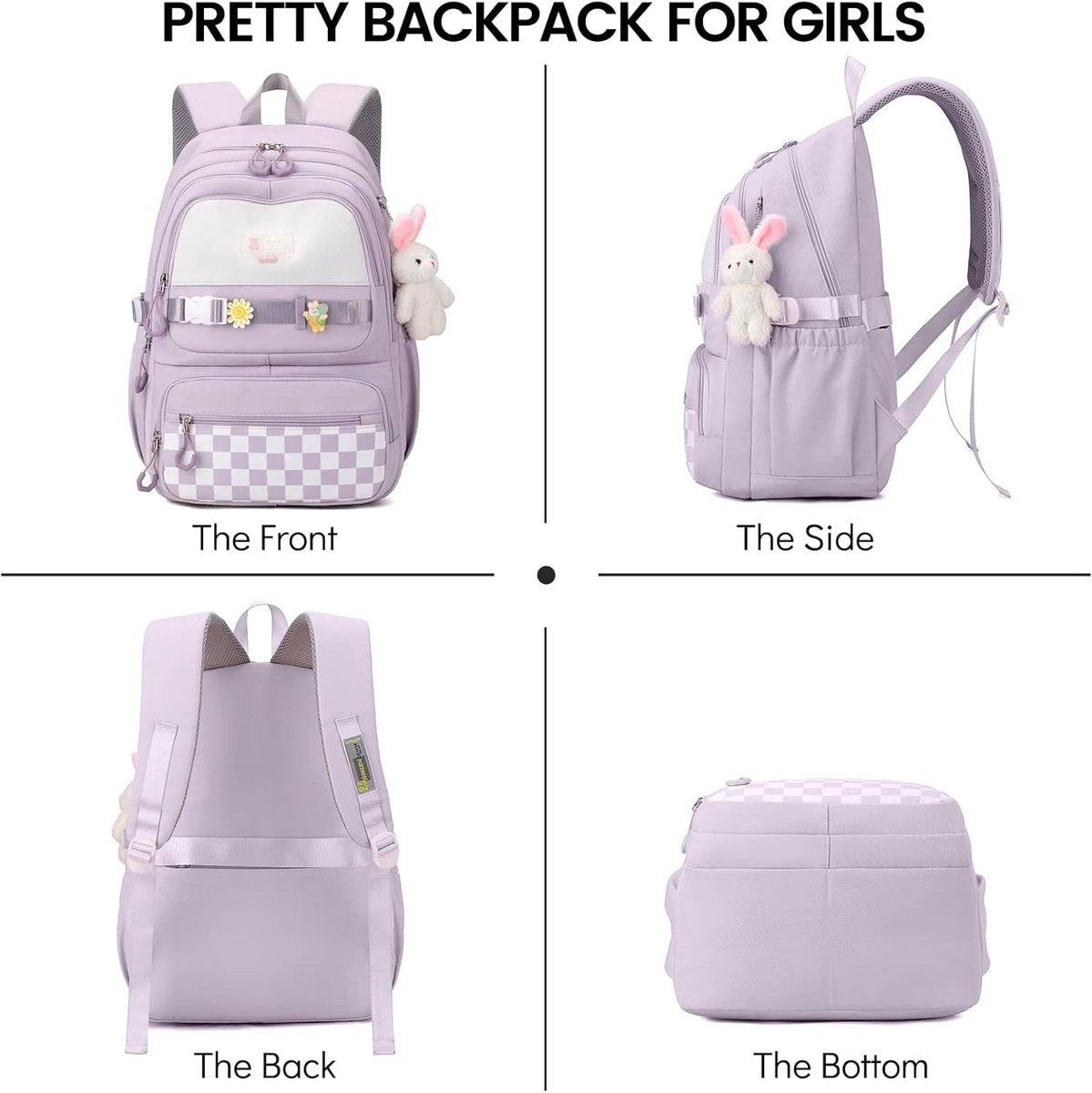 Backpack - Waterproof backpack for girls - laptop sleeve - Rucksack - laptop bag - Girl's Backpack - School backpack - lightweight school bag - School bag - Large capacity backpacks for Girls and Boys - Teenagers - Bookbag - School backpacks - Purple
