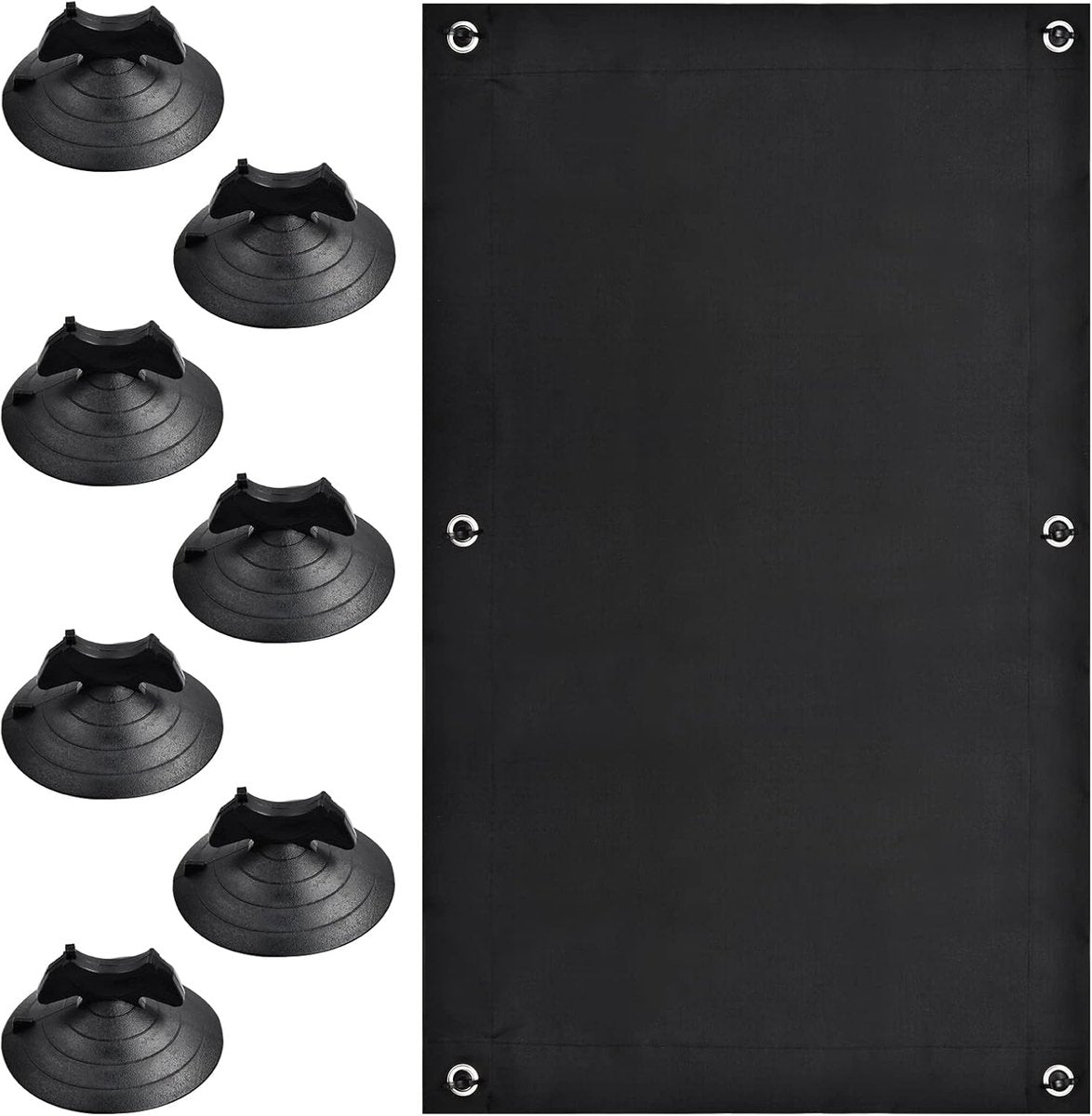 Blackout roller blind - No drilling required - 96 x 100 cm - Portable blackout curtain for windows - with 7 suction cups - Thermal insulation, Sun protection, Roller blind for skylight, Bedroom, Garden, Car - Black