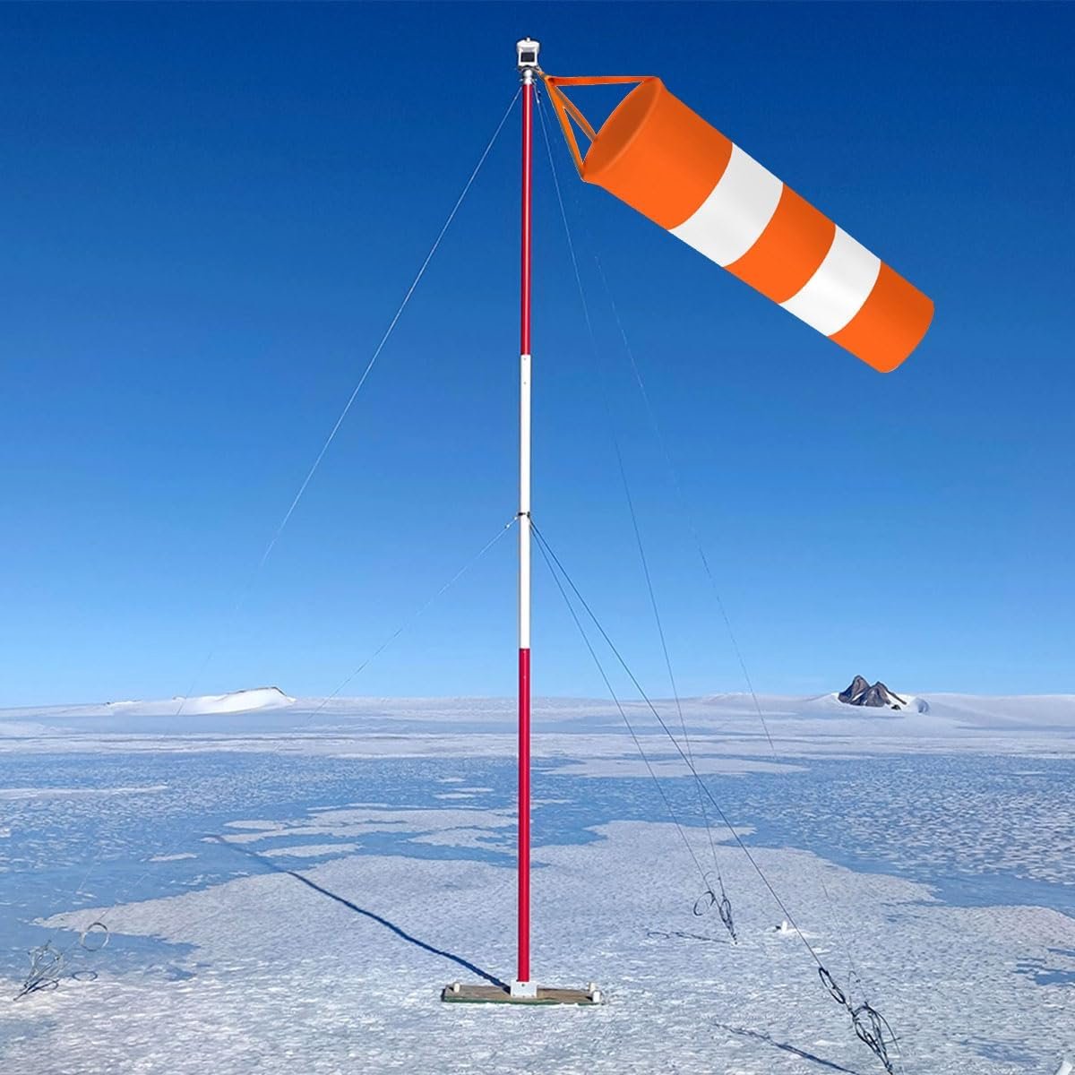 2 pieces - Wind indicator - Outdoor wind sock - Wind socks - Wind sack - Wind direction indicator - Weather vanes - Garden flag - Outdoor flag - outdoor wind sock - wind socks for the garden - orange and white - 80 cm