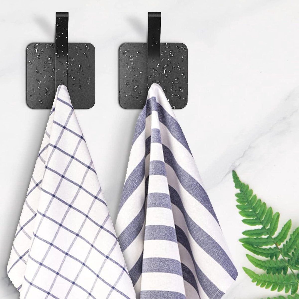 10 Pieces Heavy Duty Self-Adhesive Hooks - Wall Hook - Coat Rack - Coat Hook - No Drilling Required - Hanging Hooks - Wall Hook - Towel Hook - Bathroom Hooks - Easy to Install and Remove - For Home, School, and Office - Black