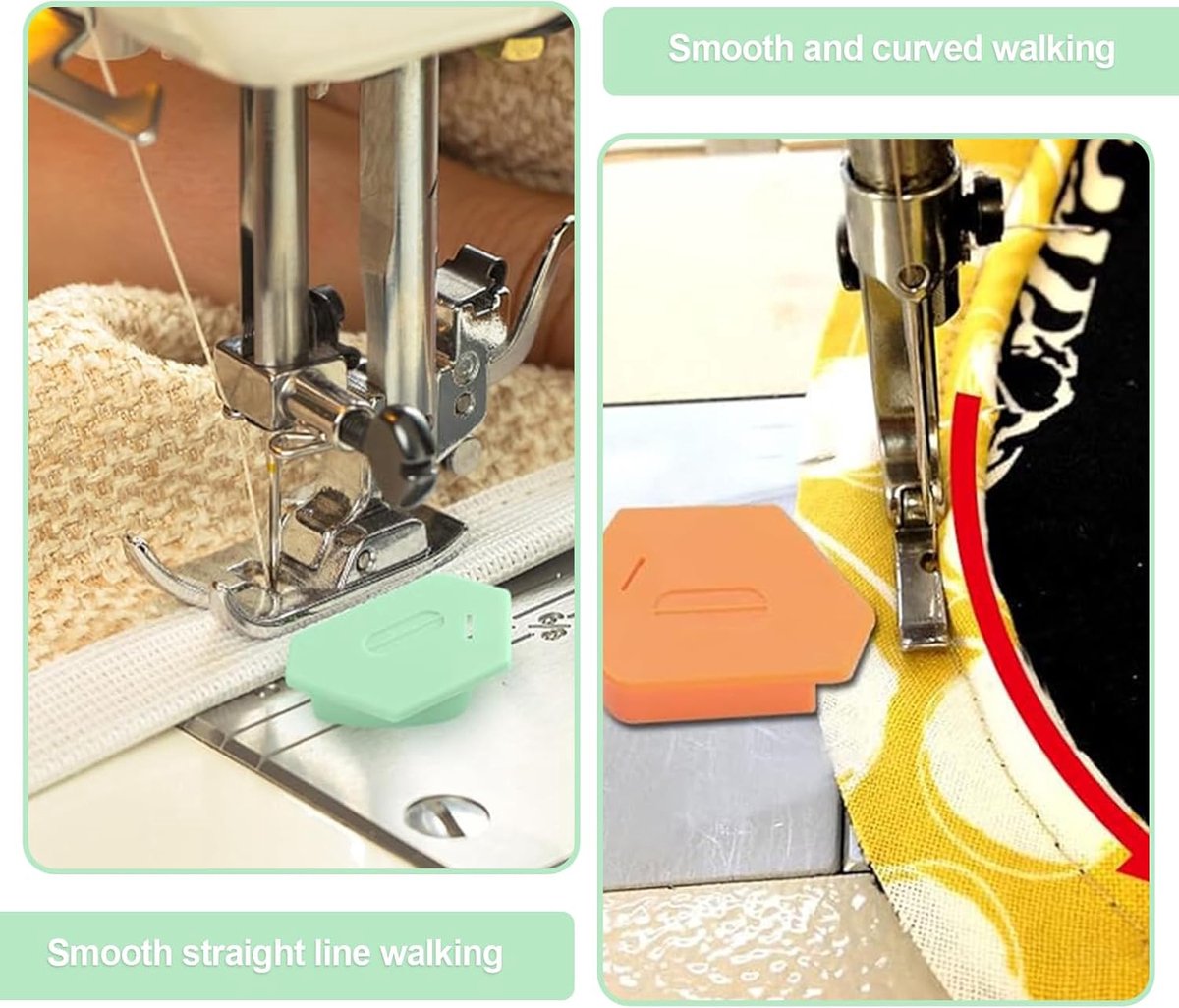 3 pieces - 6.7*4*1 cm - magnetic seam guide for sewing machine - multifunctional polygonal hem guide - with scale - universal sewing accessory for magnetic machine - sewing tools - sewing machine accessories - orange, pink, green