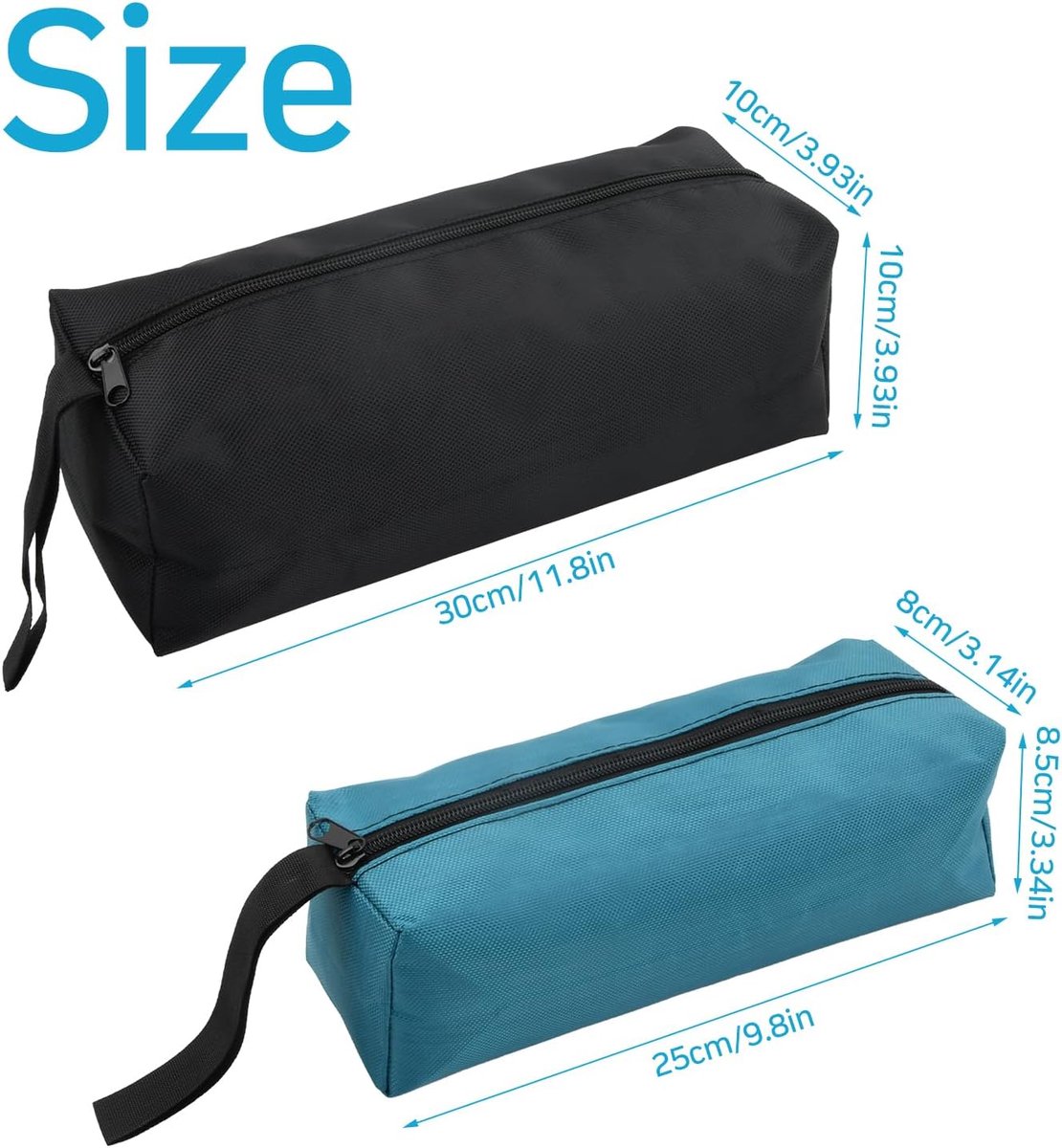 2 pieces - 30*10*10cm and 25*8*8.5 cm - Tool bag - small tool bags - waterproof tool bags - sturdy small tool bag - for carpenter, tools and power tools - black and blue